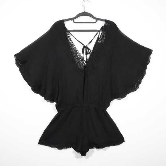 NWT Eberjey X Revolve Liberty Romper in Black Size S/M - Picture 4 of 13